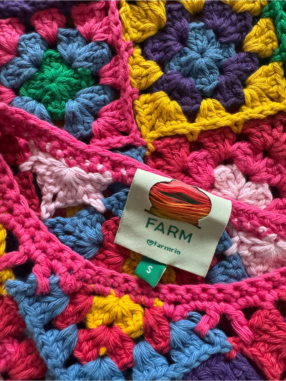 Farm Rio Crochet Granny Square Sleeveless Top - Picture 3 of 3